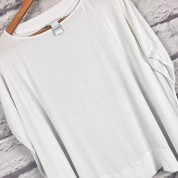DIANE VON FURSTENBERG Women's S White New Hanky Oversized Crepe Minimalist Top‎ - Picture 1 of 11